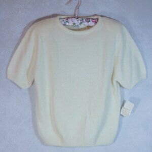 NWT Carson Pirie Scott Womens Angora Sweater Short Sleeves Crewneck Ivory Size L